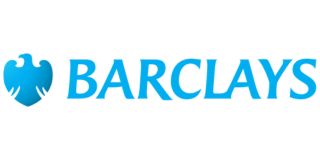 barclays logo Barclays logo against white background.