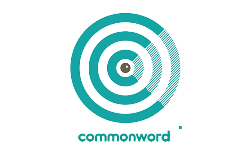 logo for commonword has a visualisation as well as text